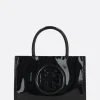 Borse A Mano>TORY BURCH borsa tote Ella Bio mini in ecopelle verniciata Nero