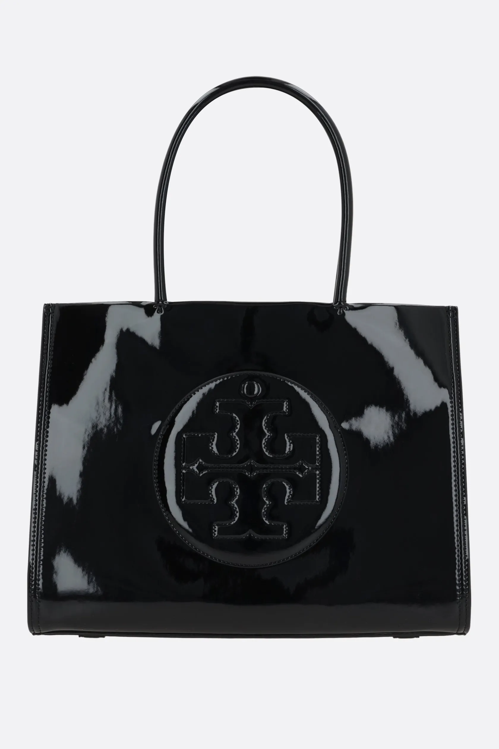 Borse A Tracolla>TORY BURCH borsa tote Ella Bio small in ecopelle verniciata Nero