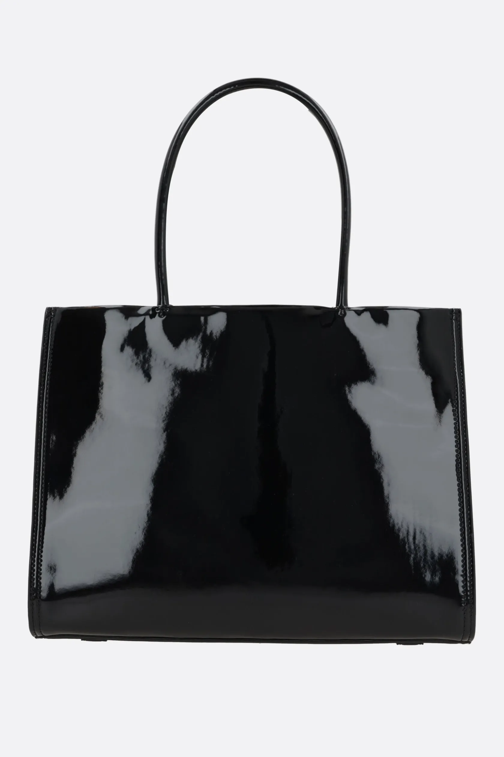 Borse A Tracolla>TORY BURCH borsa tote Ella Bio small in ecopelle verniciata Nero