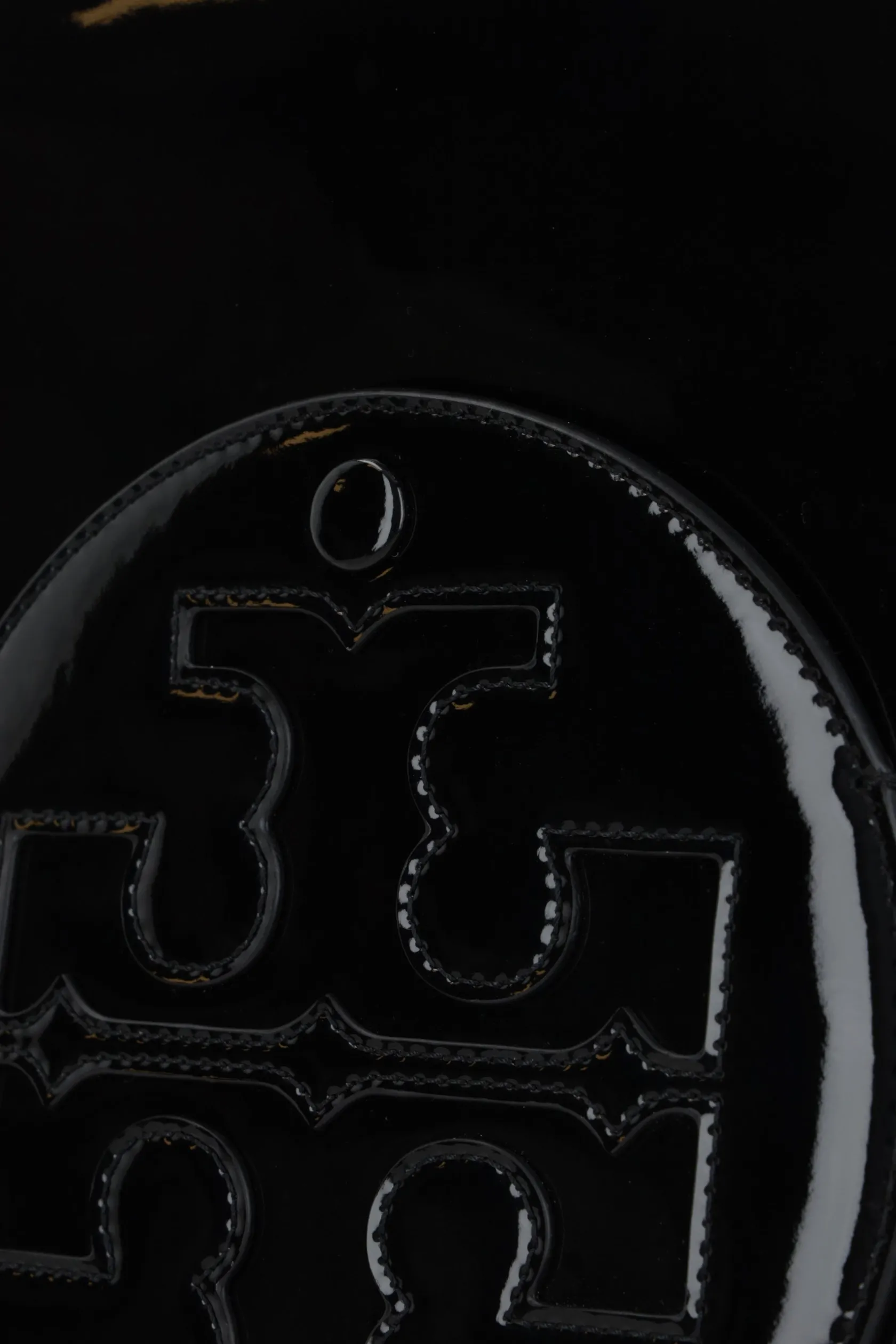 Borse A Tracolla>TORY BURCH borsa tote Ella Bio small in ecopelle verniciata Nero