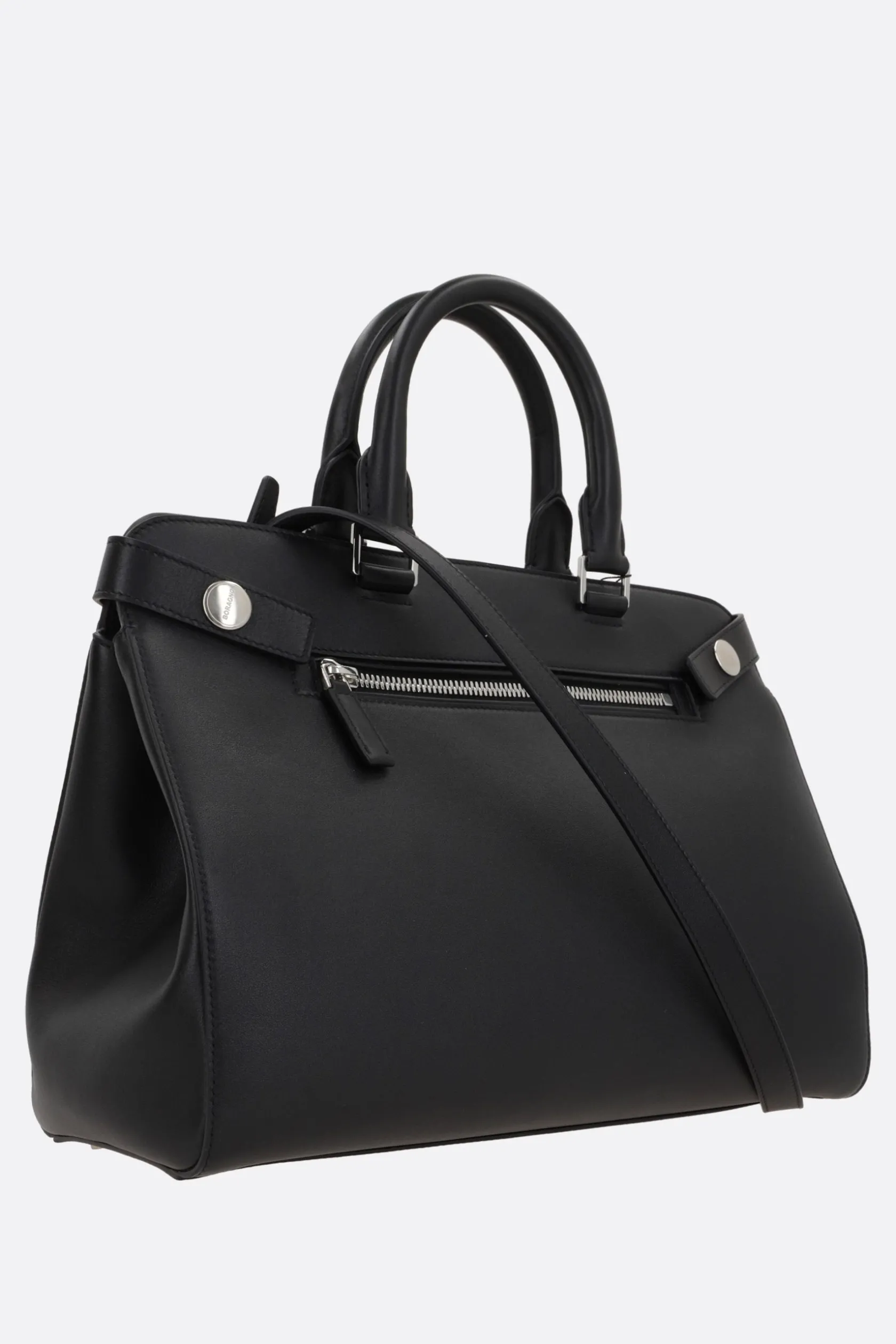 Borse A Mano>BORAGNO borsa tote Gem large in pelle liscia Nero