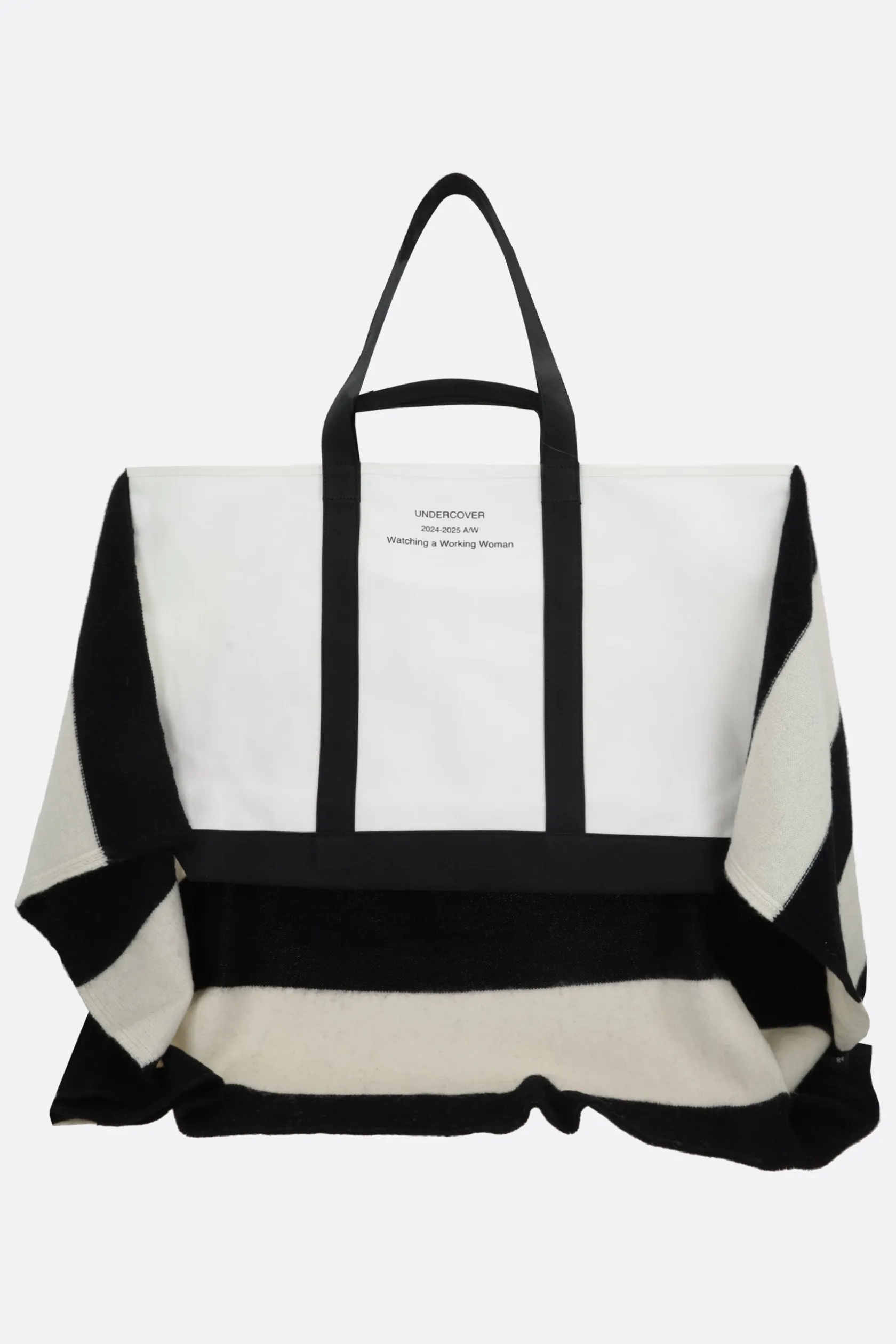 Borse A Mano>UNDERCOVER borsa tote in canvas con inserto in maglia Nero