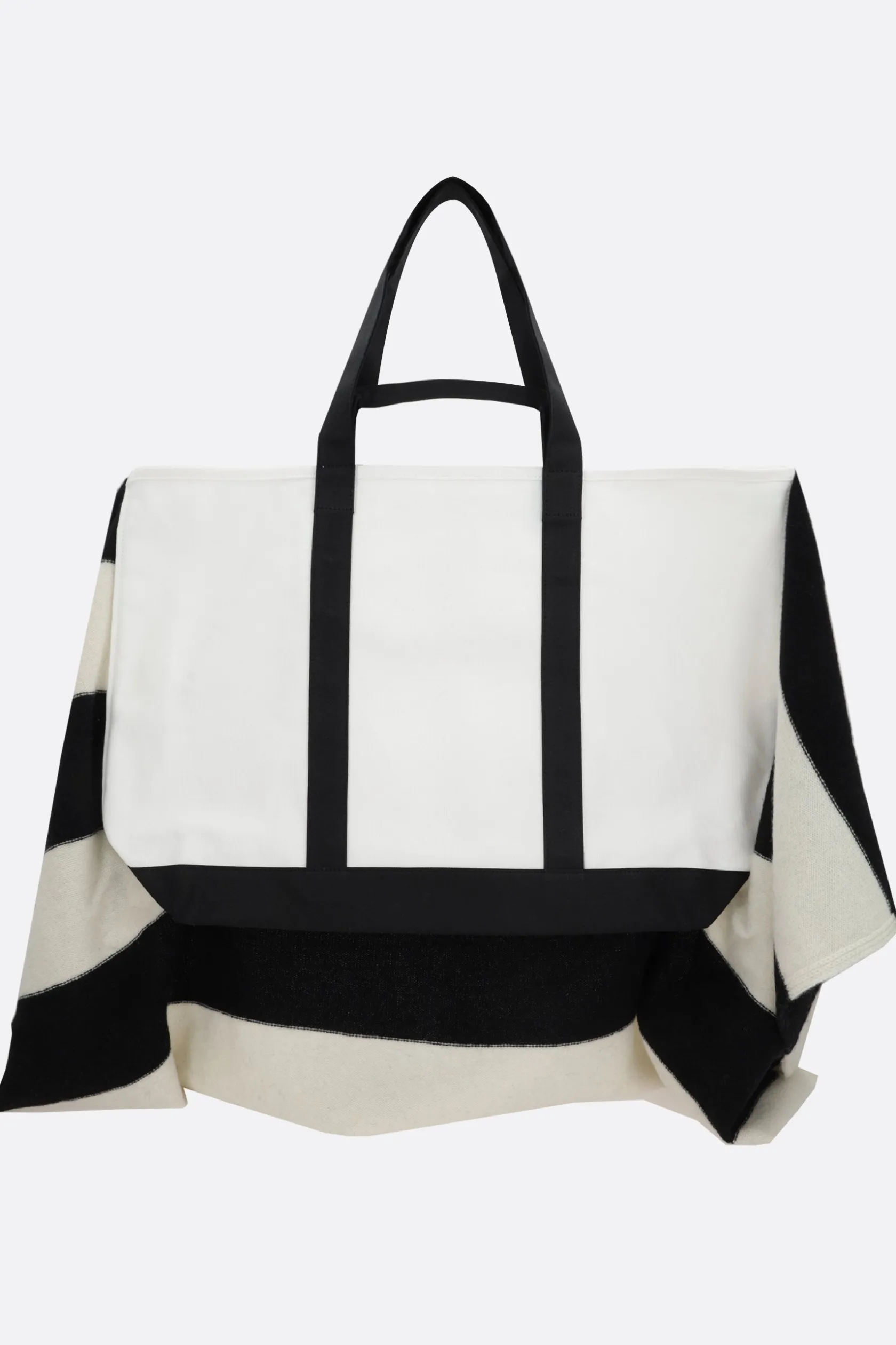 Borse A Mano>UNDERCOVER borsa tote in canvas con inserto in maglia Nero