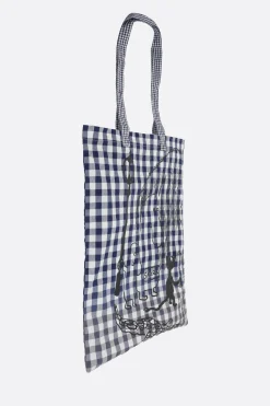 Borse A Mano>TAO COMME DES GARÇONS borsa tote in cotone check con stampa grafica Blu