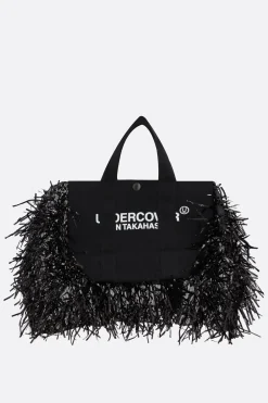 Borse A Mano>UNDERCOVER borsa tote in nylon con frange Nero