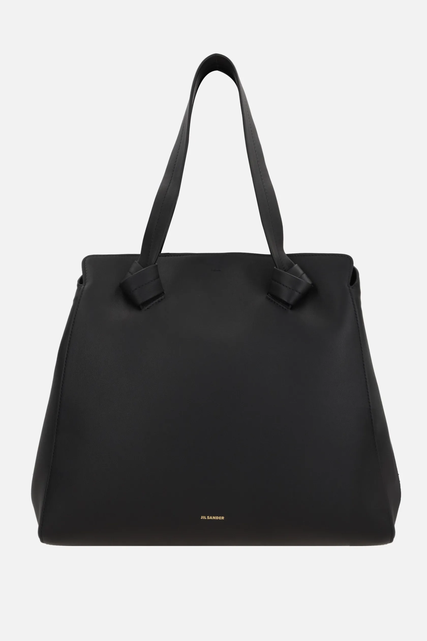 Borse A Mano>JIL SANDER borsa tote Knot media in pelle liscia Nero