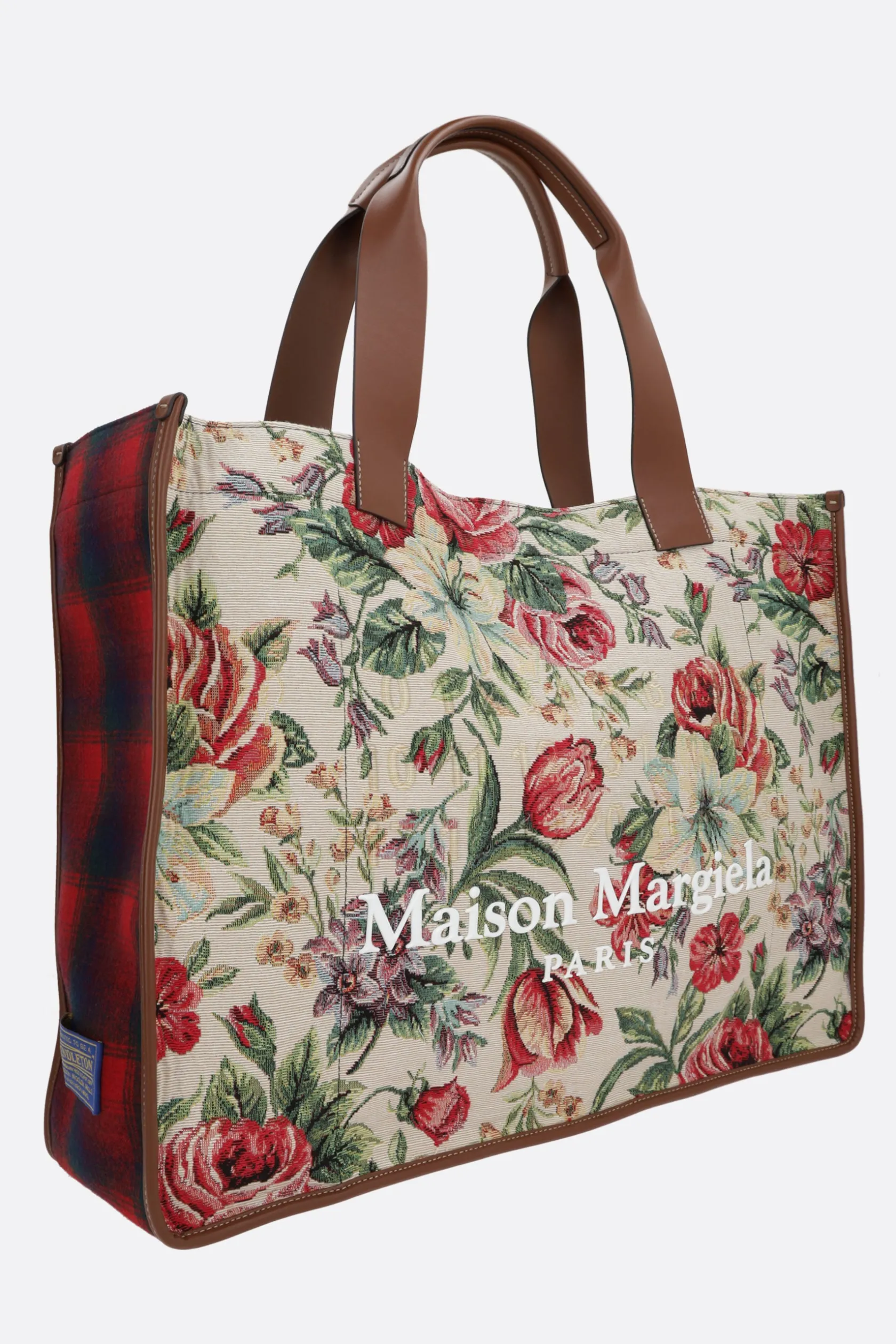 Borse A Mano>MAISON MARGIELA borsa tote large in tessuto tappezzeria floreale Multicolor