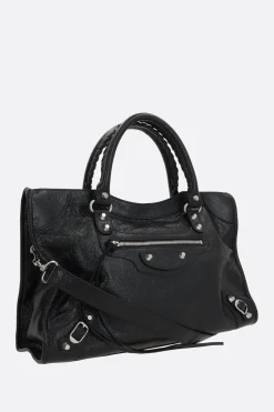 Borse A Mano>BALENCIAGA borsa tote Le City media in pelle Arena Nero