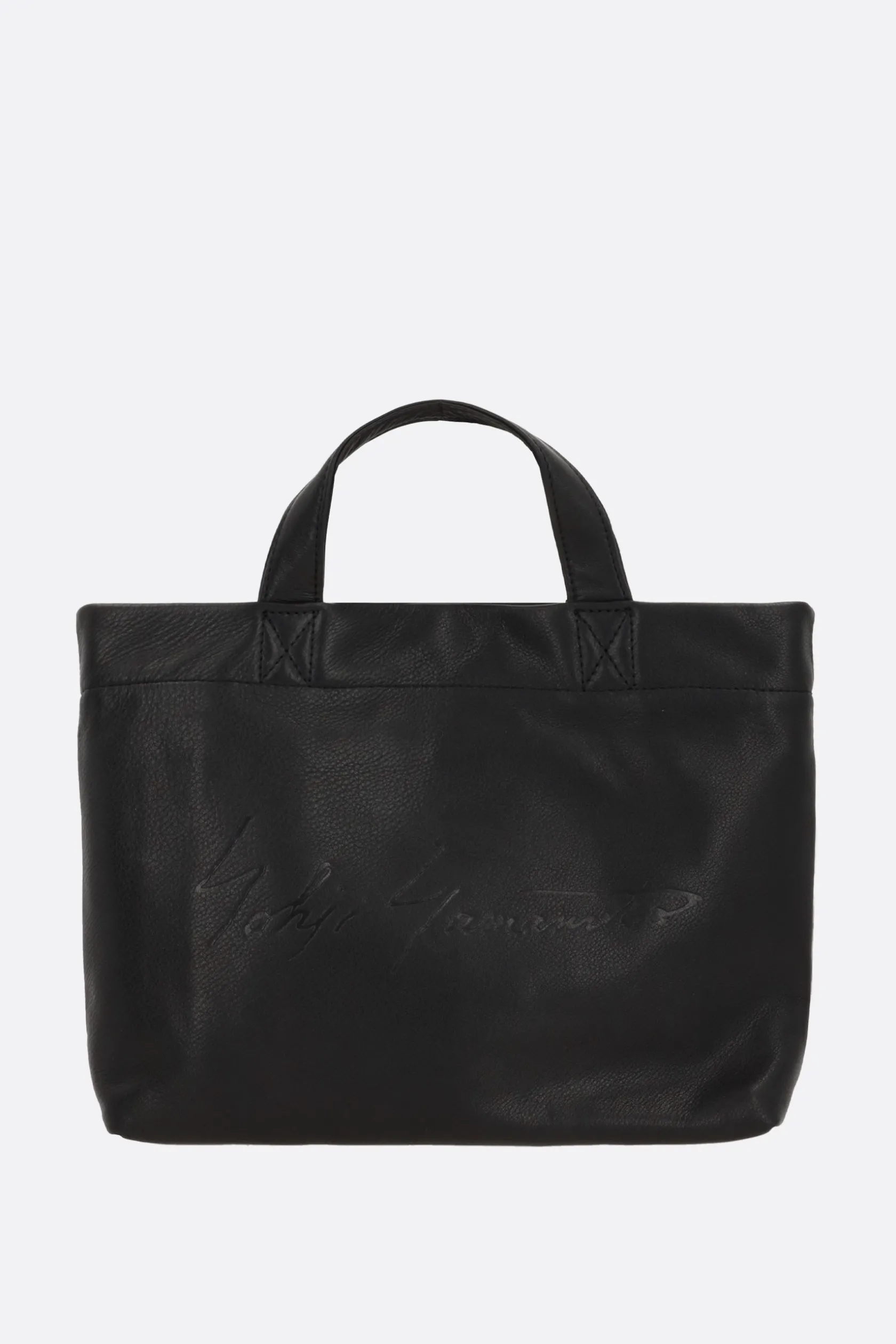 Borse A Mano>DISCORD YOHJI YAMAMOTO borsa tote mini in pelle martellata Nero
