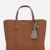Borse A Mano>TORY BURCH borsa tote Perry small in pelle martellata Marrone