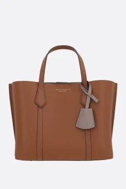 Borse A Mano>TORY BURCH borsa tote Perry small in pelle martellata Marrone