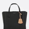 Borse A Mano>TORY BURCH borsa tote Perry small in pelle martellata Nero