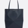 Borse A Mano>LOEWE borsa tote Puzzle Fold media in pelle liscia Blu