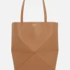 Borse A Mano>LOEWE borsa tote Puzzle Fold media in pelle lucida Neutro