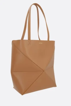 Borse A Mano>LOEWE borsa tote Puzzle Fold media in pelle lucida Neutro