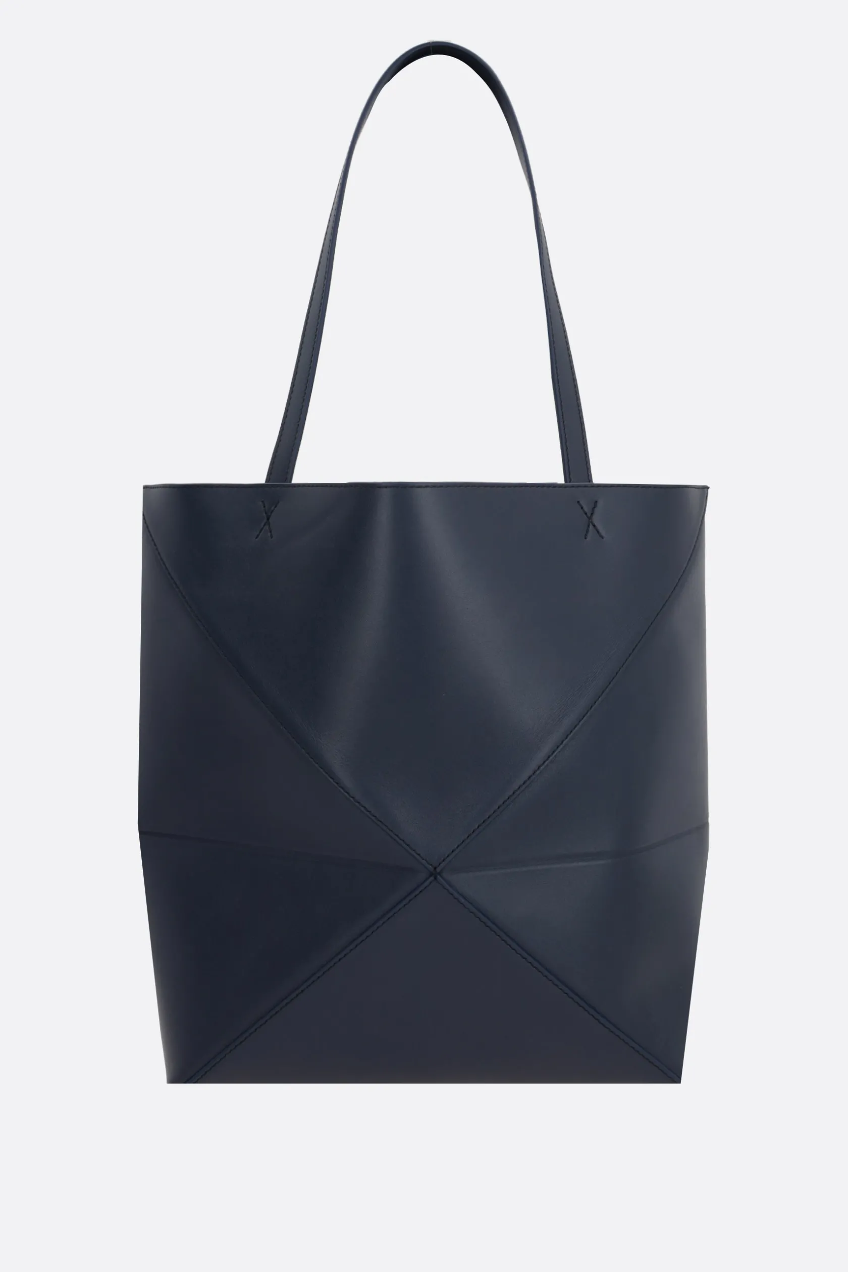 Borse A Mano>LOEWE borsa tote Puzzle Fold media in pelle liscia Blu