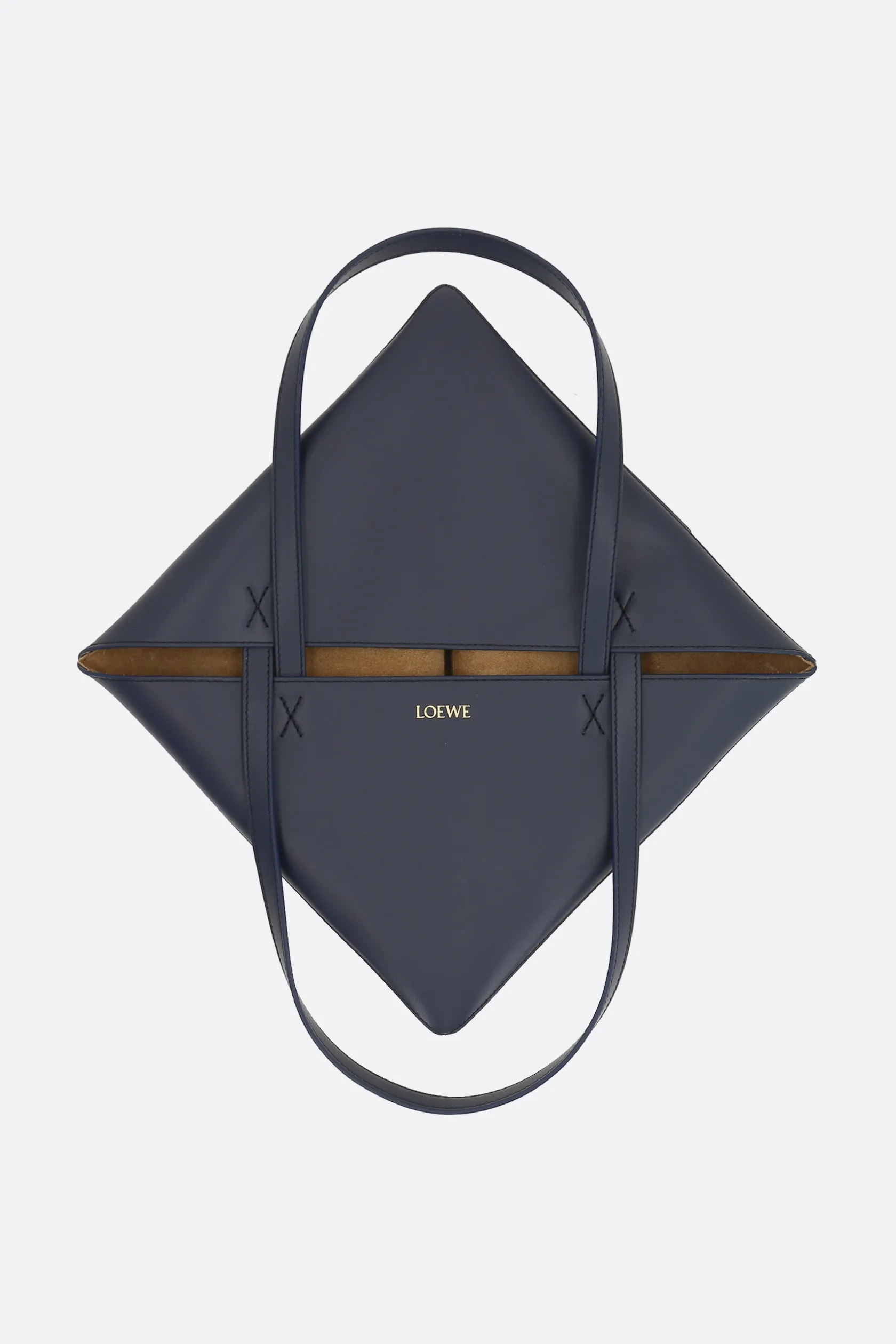 Borse A Mano>LOEWE borsa tote Puzzle Fold media in pelle liscia Blu