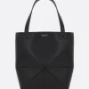 Borse A Mano>LOEWE borsa tote Puzzle Fold mini in pelle liscia Nero