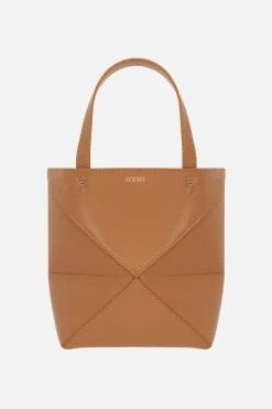 Borse A Mano>LOEWE borsa tote Puzzle Fold mini in pelle liscia Neutro