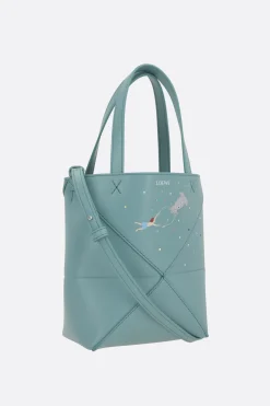 Borse A Mano>LOEWE borsa tote Puzzle Fold mini in pelle lucida Blu