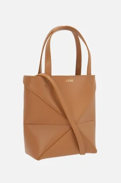 Borse A Mano>LOEWE borsa tote Puzzle Fold mini in pelle liscia Neutro