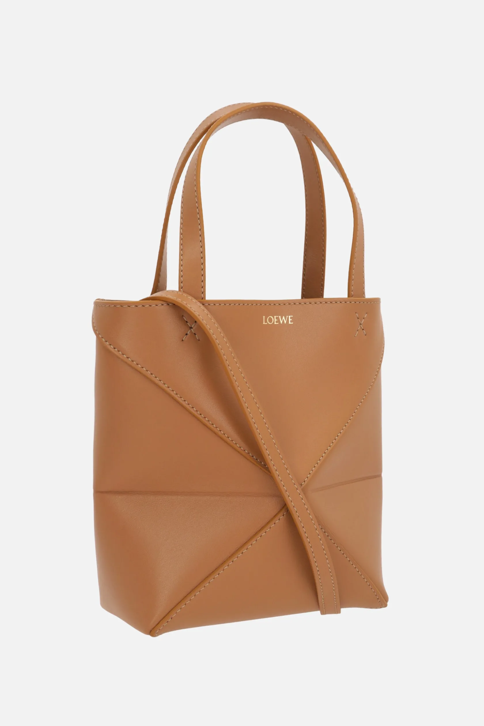 Borse A Mano>LOEWE borsa tote Puzzle Fold mini in pelle liscia Neutro