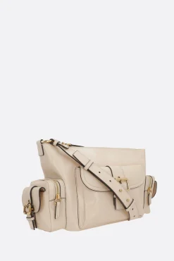 Borse A Tracolla>CHLOÉ Camera Bag media in pelle lucida Neutro