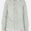 Topwear>MAISON MARGIELA camicia a doppio strato in cotone e organza Verde