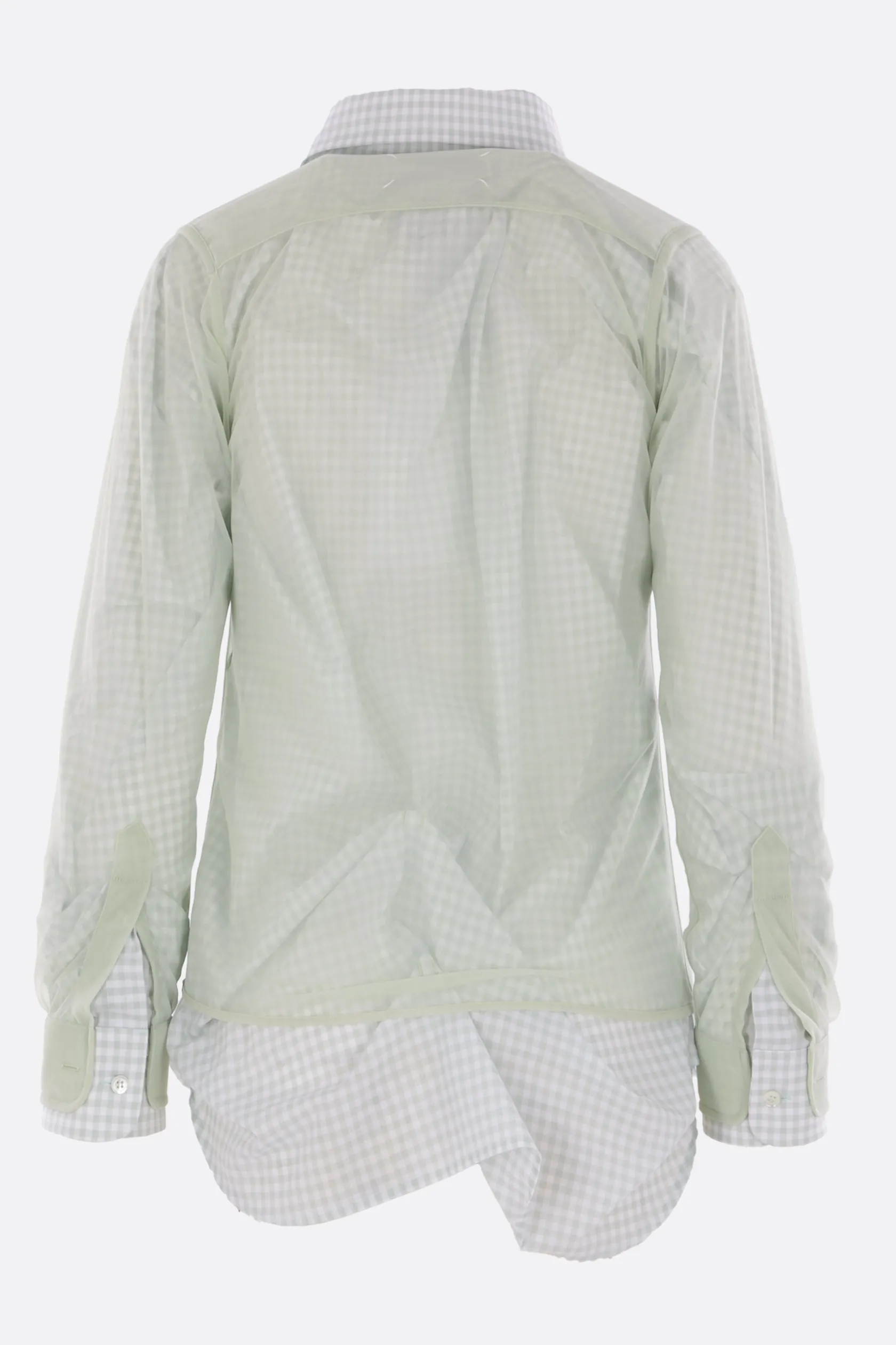 Topwear>MAISON MARGIELA camicia a doppio strato in cotone e organza Verde