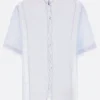Topwear>JIL SANDER camicia a maniche corte in georgette Blu