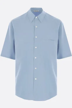 Topwear>AURALEE camicia a maniche corte in cotone Finx Blu