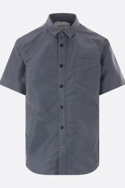 Topwear>SACAI camicia a maniche corte in twill Blu