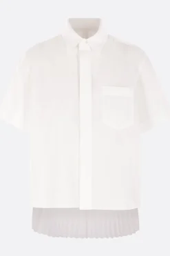 Topwear>SACAI camicia a maniche corte in popeline Bianco