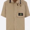 Topwear>STONE ISLAND camicia a maniche corte in nylon Marrone