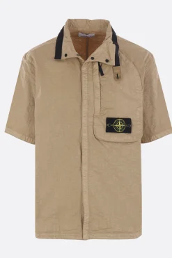 Topwear>STONE ISLAND camicia a maniche corte in nylon Marrone