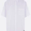 Topwear>COMME DES GARÇONS HOMME camicia a maniche corte in popeline ricamo logo Bianco