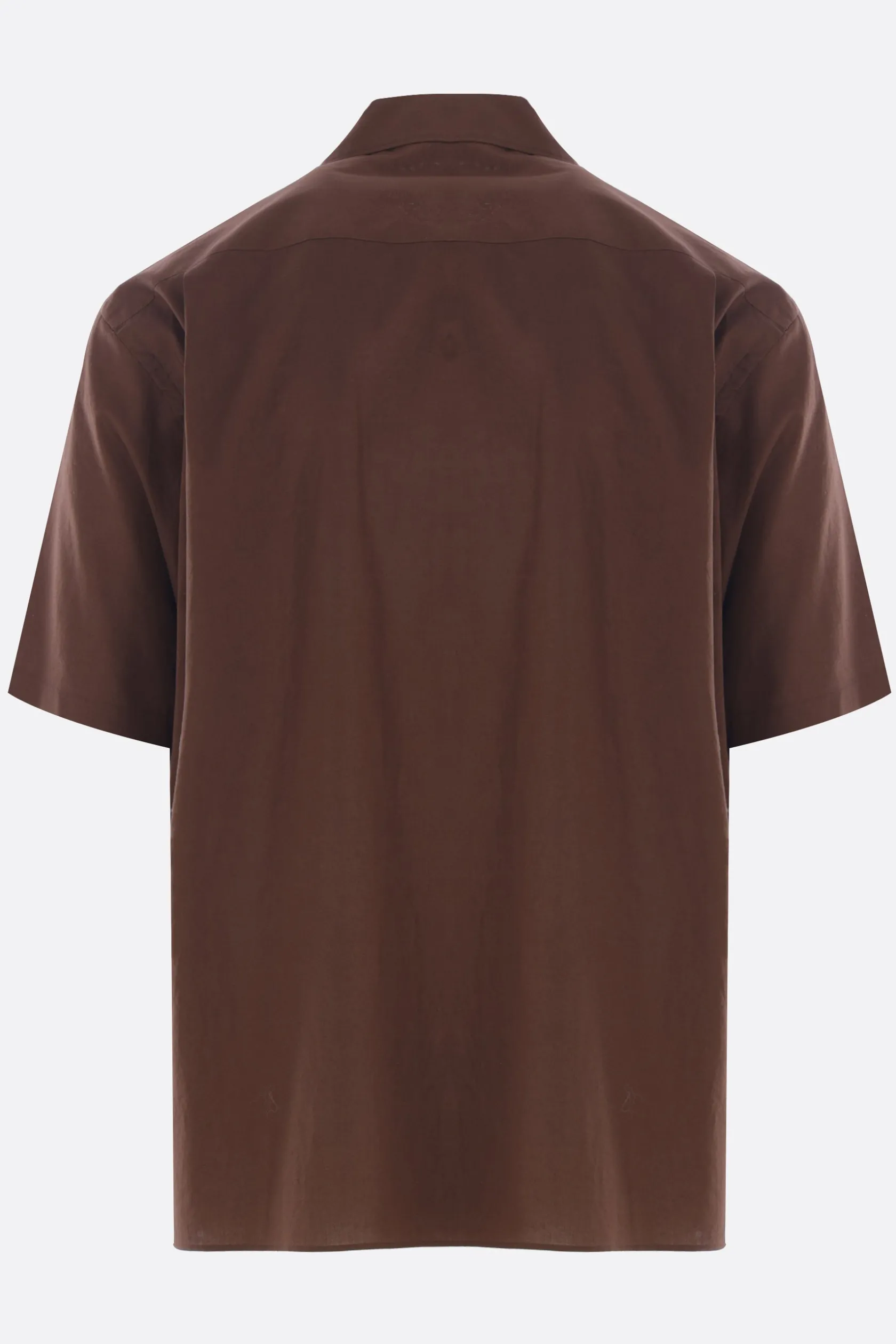 Topwear>AURALEE camicia a maniche corte in cotone Finx Marrone