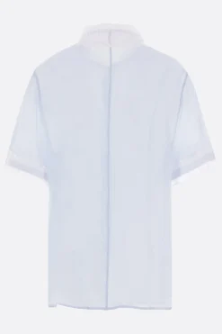 Topwear>JIL SANDER camicia a maniche corte in georgette Blu