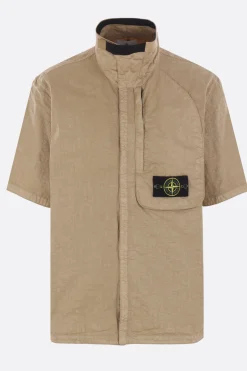 Topwear>STONE ISLAND camicia a maniche corte in nylon Marrone