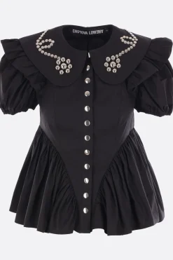 Topwear>CHOPOVA LOWENA camicia a maniche corte Lasso in popeline Nero