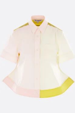 Topwear>MELITTA BAUMEISTER camicia a maniche corte Trilogy in popeline e nylon Multicolor