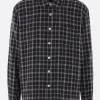 Topwear>OUR LEGACY camicia Above in cotone e lino a quadri Nero