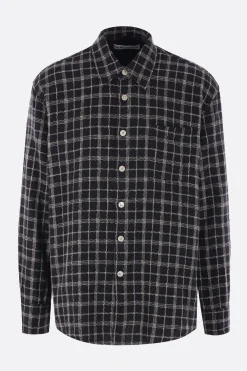 Topwear>OUR LEGACY camicia Above in cotone e lino a quadri Nero