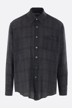 Topwear>OUR LEGACY camicia Above in cotone e lino a quadri Grigio