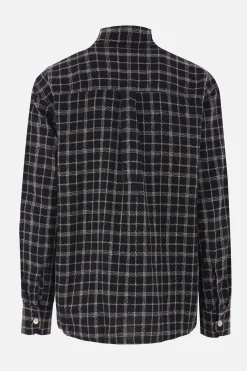Topwear>OUR LEGACY camicia Above in cotone e lino a quadri Nero