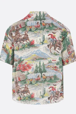 Topwear>VISVIM camicia bowling Crosby in misto seta Bianco