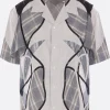 Topwear>CRAIG GREEN camicia bowling in cotone patchwork Blu