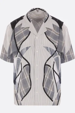 Topwear>CRAIG GREEN camicia bowling in cotone patchwork Blu