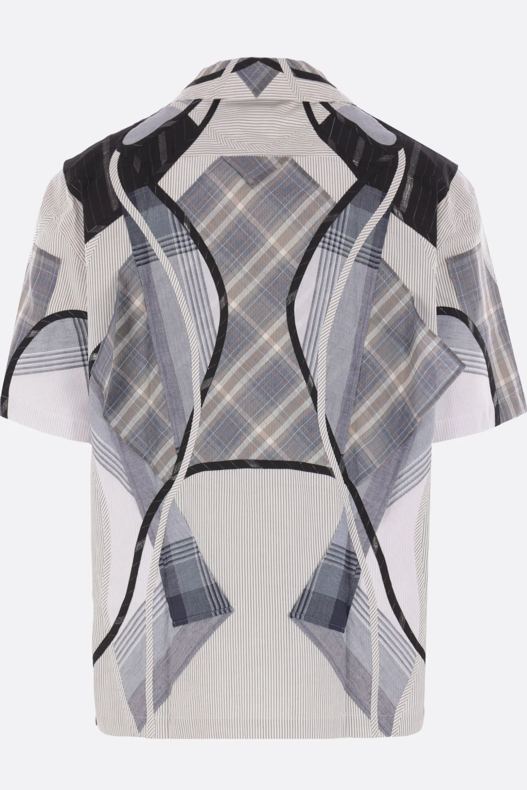 Topwear>CRAIG GREEN camicia bowling in cotone patchwork Blu