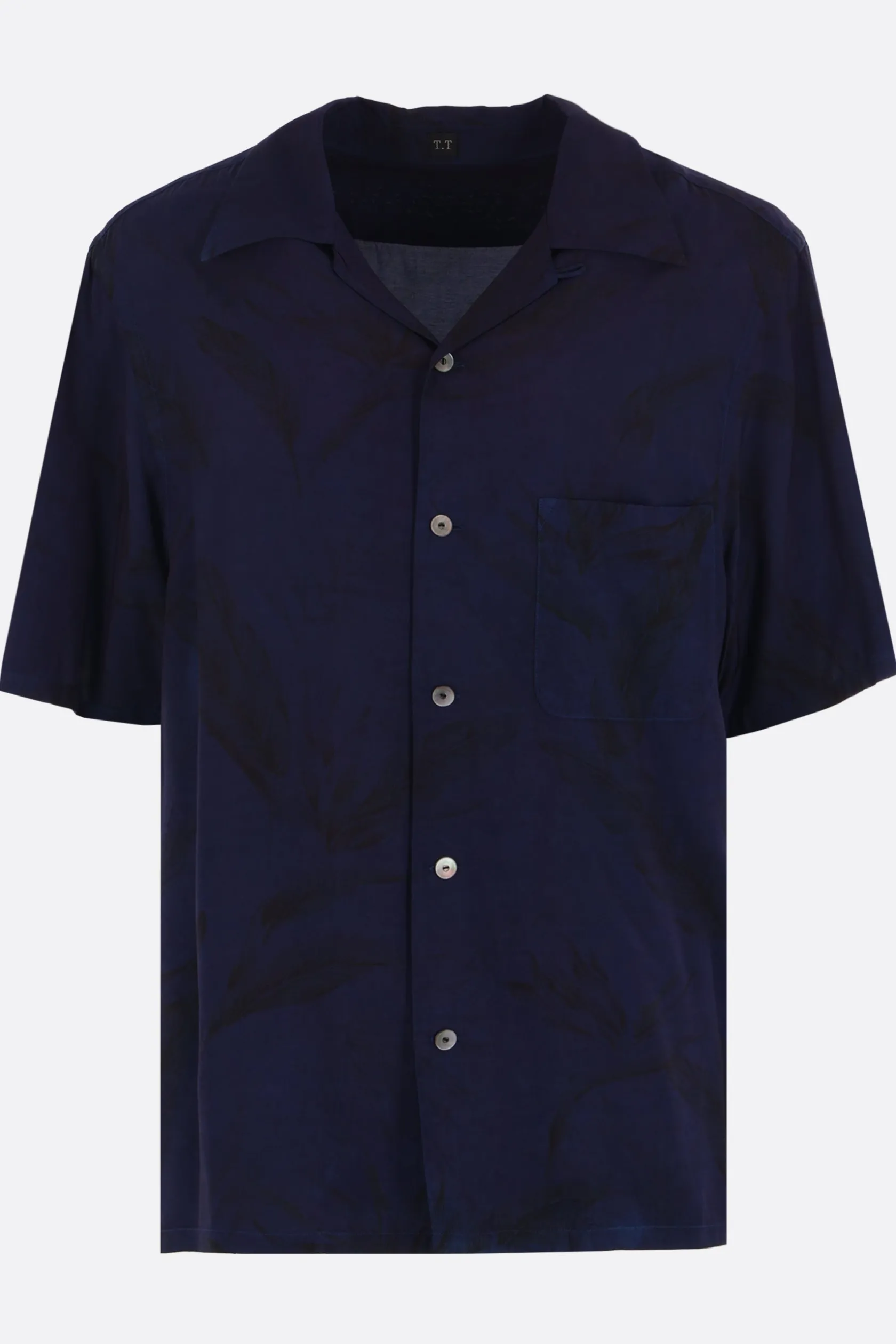 Topwear>TAIGA TAKAHASHI camicia bowling in rayon stampato Blu